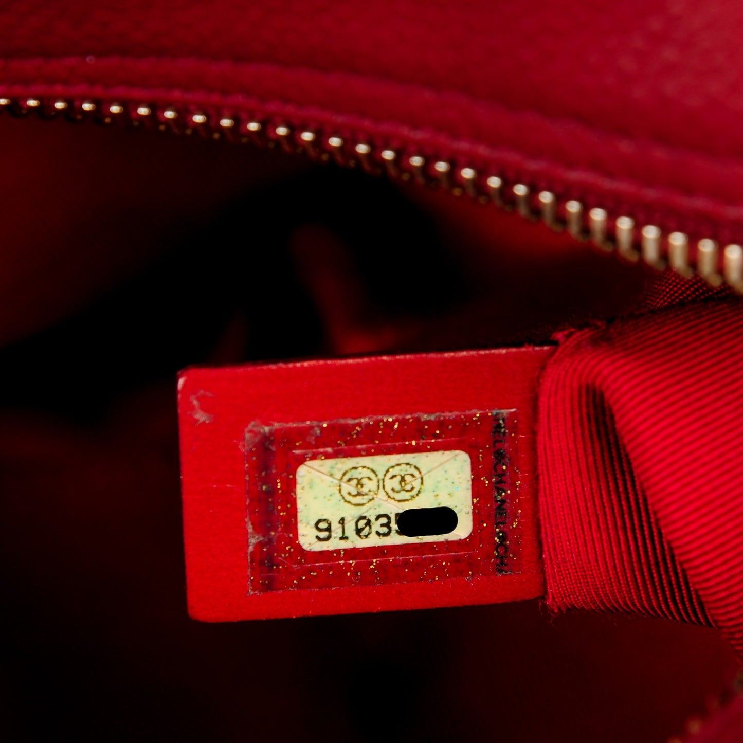 Caviar Quilted Small Bowler Red