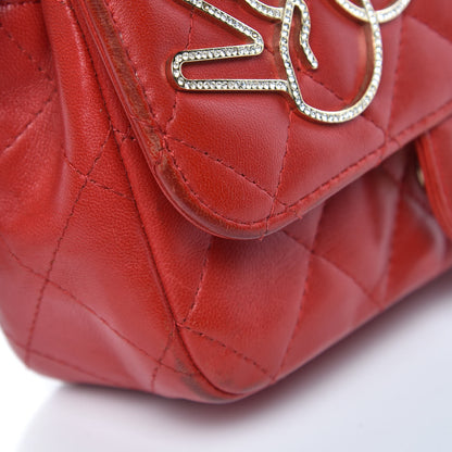 Chanel Lambskin Quilted Extra Mini V For Victory Flap Red 11 of 18