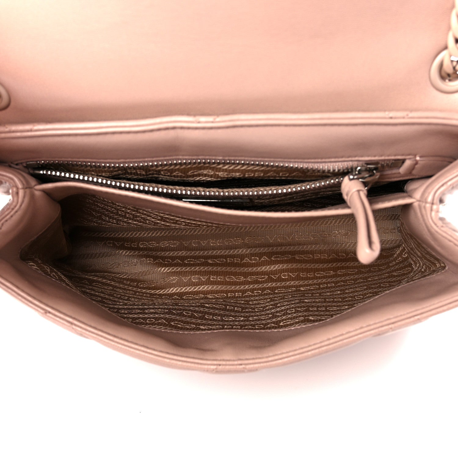 Prada Nappa Triangle Stitched Large Spectrum Bag Cipria 5 of 10