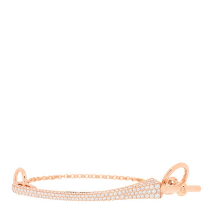 Hermes 18K Rose Gold Diamond Clou de Forge Bracelet XS 1 of 4