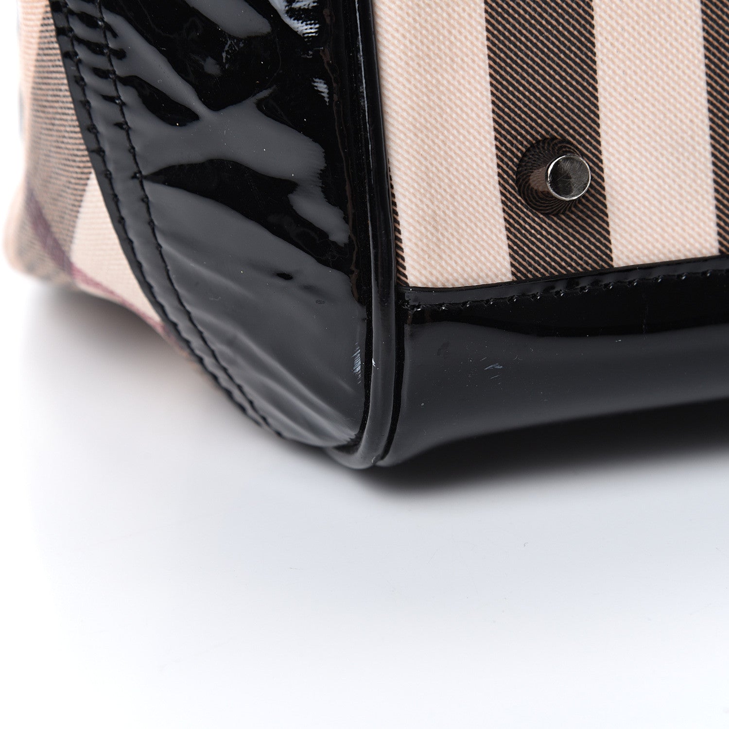 Burberry Patent Nova Check Small Tote Black 12 of 13