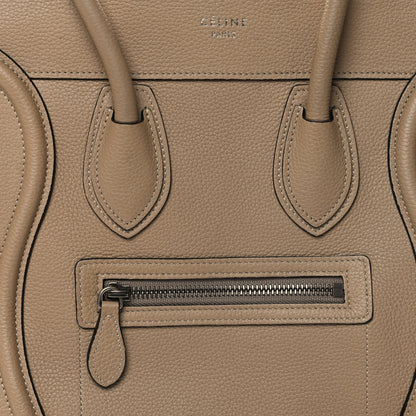 Celine Drummed Calfskin Micro Luggage Dune 7 of 10