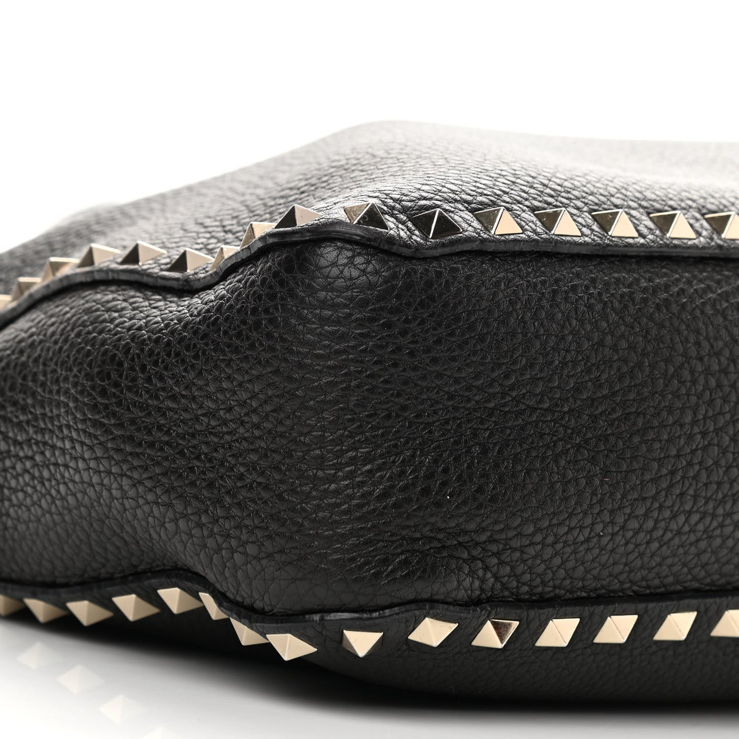 Pebbled Calfskin Small Rockstud Flip-Lock Messenger Bag Black