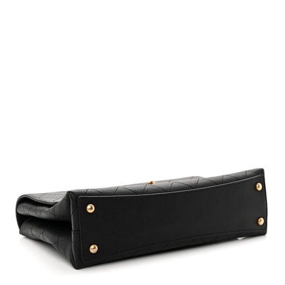 Chanel Grained Calfskin Stitched Flap Black 4 of 10