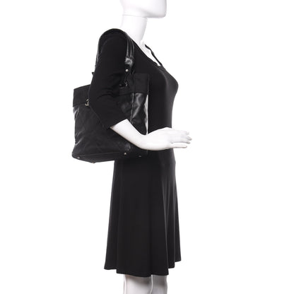 Chanel Coated Canvas Quilted Small Paris Biarritz Tote Black 2 of 9