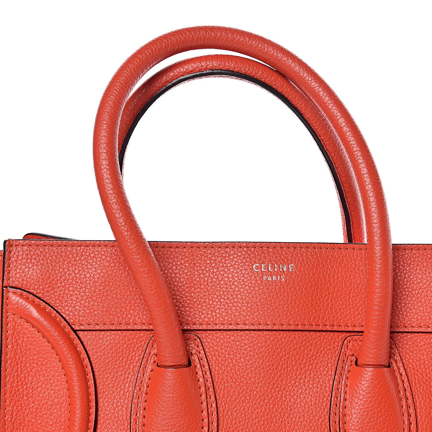 Celine Drummed Calfskin Mini Luggage Coquelicot 11 of 11