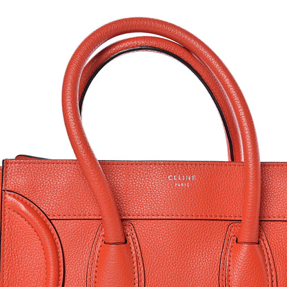Celine Drummed Calfskin Mini Luggage Coquelicot 11 of 11