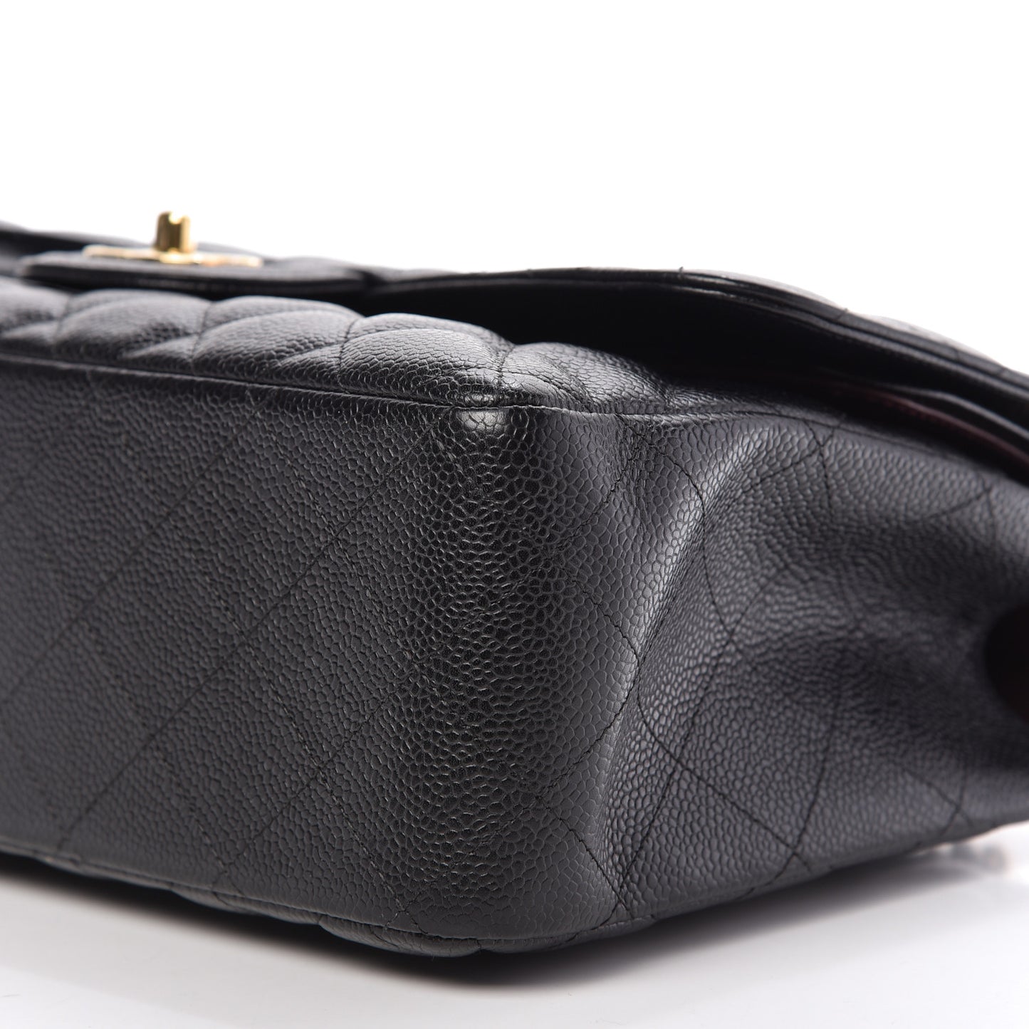 Caviar Quilted Jumbo Double Flap Black