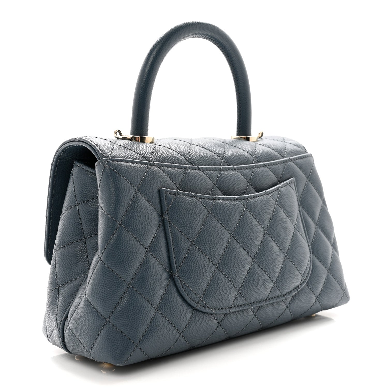 Chanel Caviar Quilted Mini Coco Handle Flap Blue 3 of 12