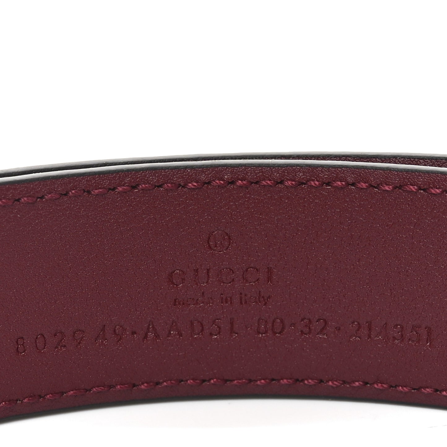 Plutone Calfskin Guccissima Double G 30mm Belt 80 32 Rosso Ancora