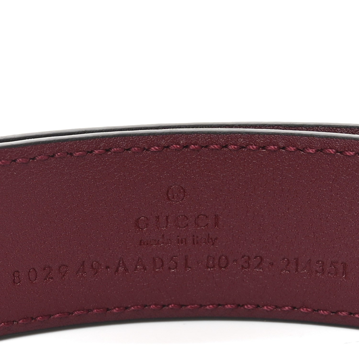 Gucci Plutone Calfskin Guccissima Double G 30mm Belt 80 32 Rosso Ancora 5 of 5