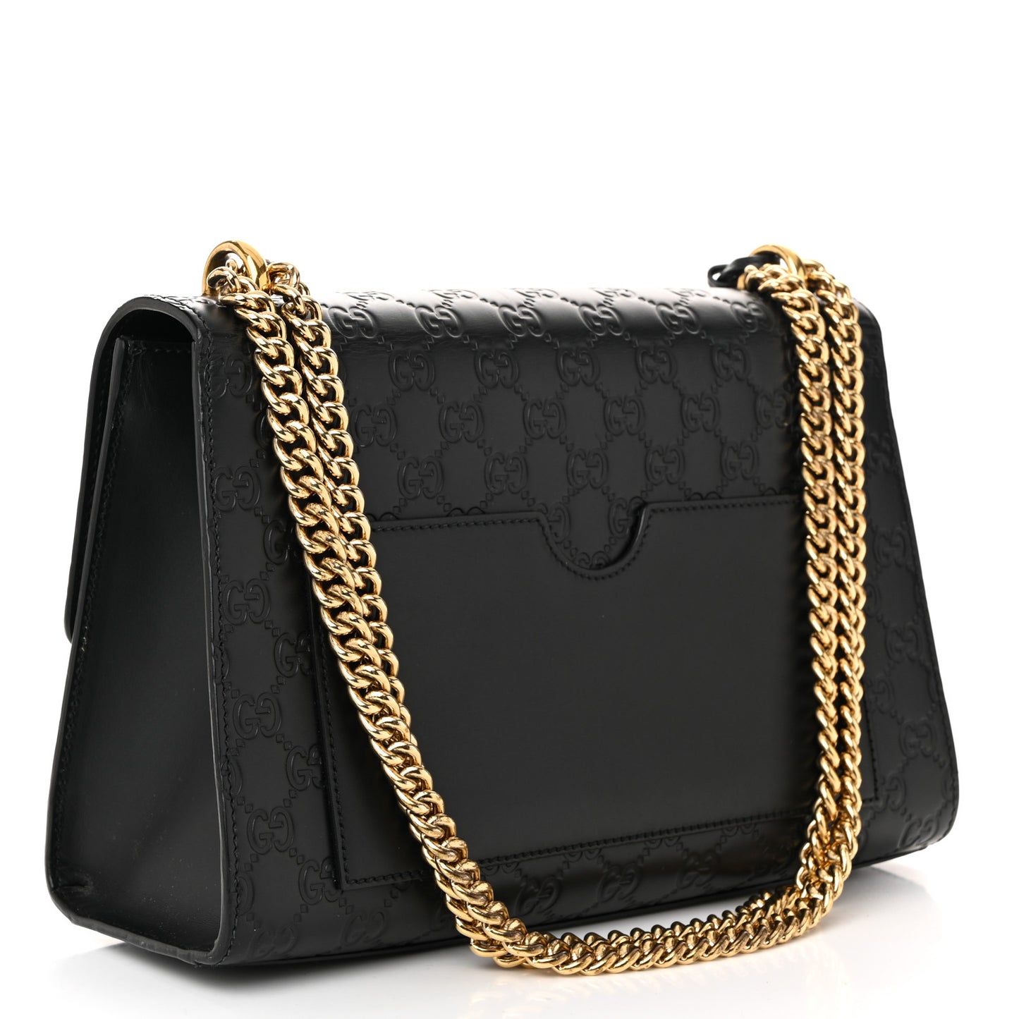 Guccissima Medium Padlock Shoulder Bag Black
