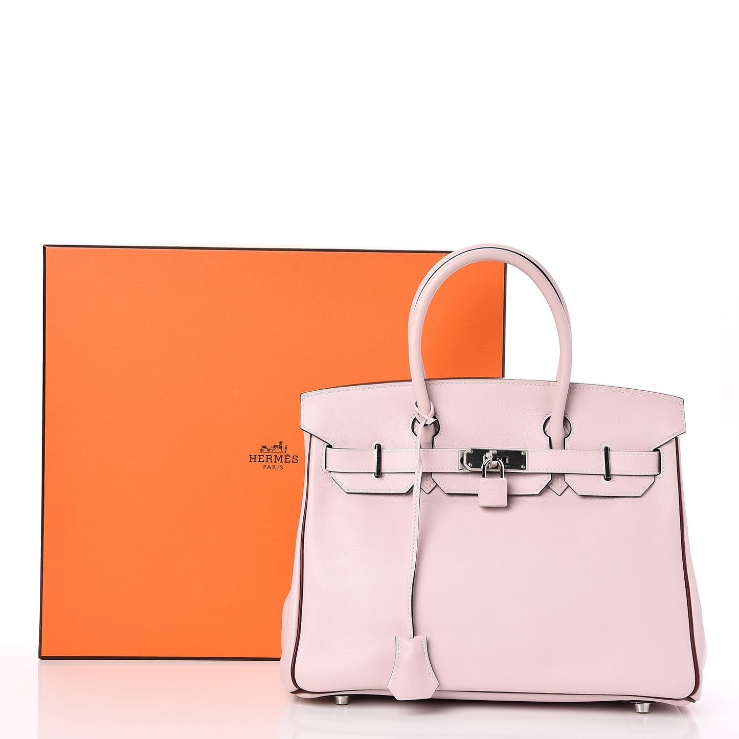 Swift Horseshoe Bi-Color Birkin 30 Rose Dragee Rouge H