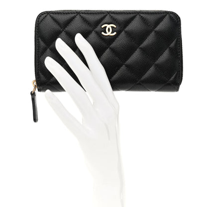 Chanel Caviar Quilted Medium Zip Around Wallet Black 2 of 11