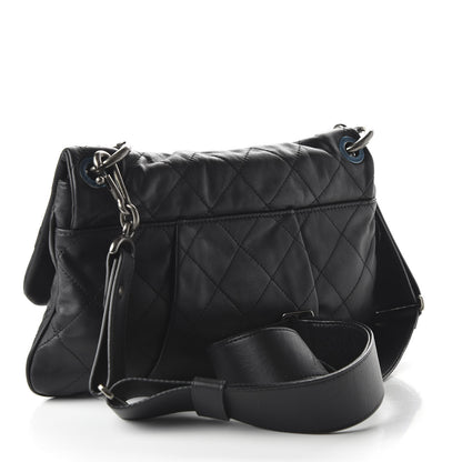 Chanel Calfskin Coco Pleats Messenger Flap Black 3 of 11