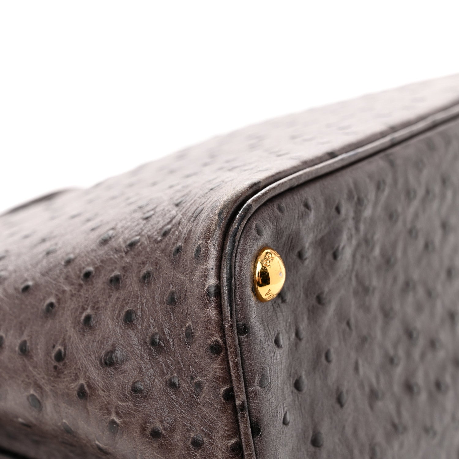 Prada Ostrich Double Bag Grey 10 of 16