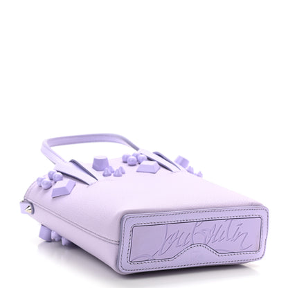 Christian Louboutin Calfskin Empire Spike Studded Mini North South Cabata Tote Lilac Smoke 4 of 10