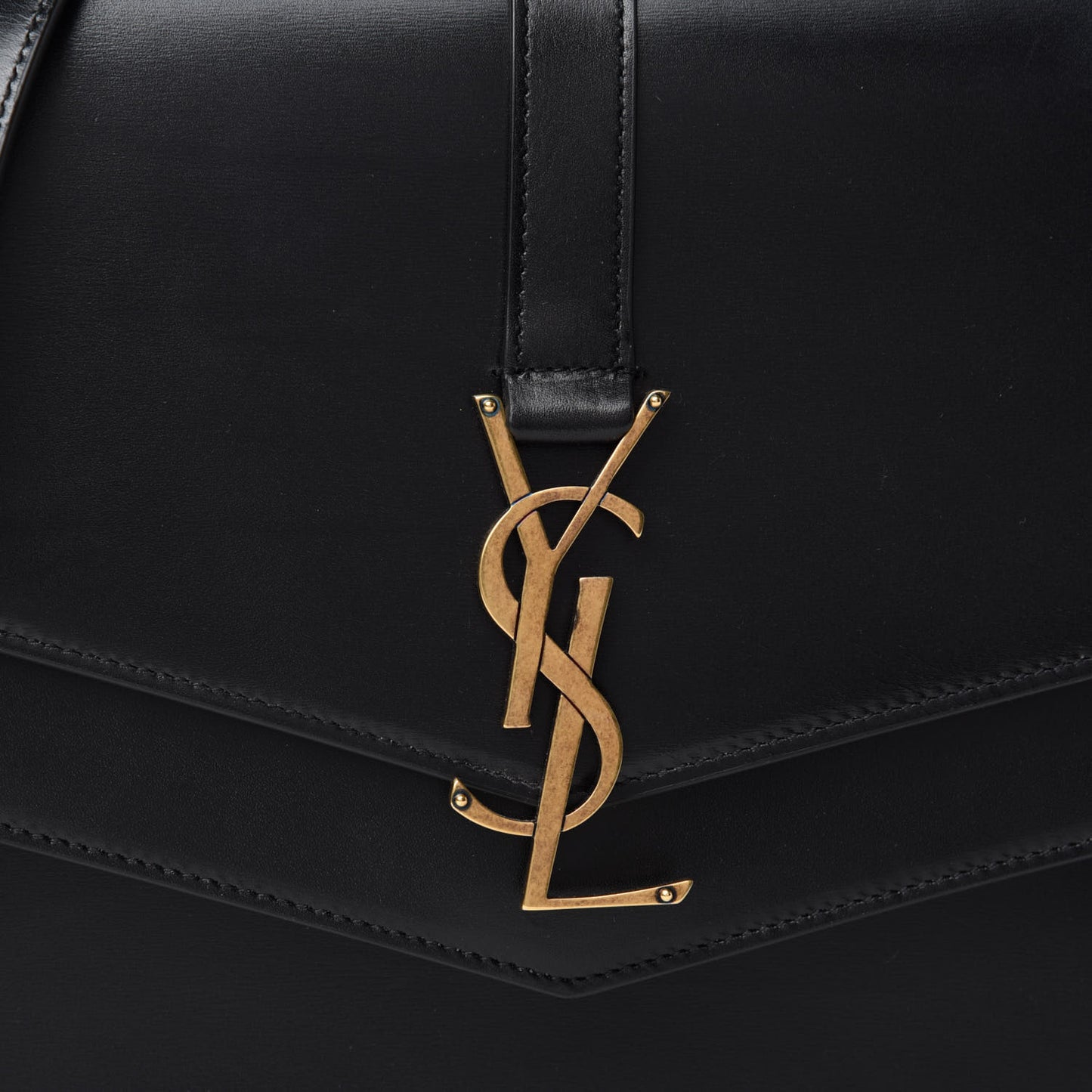 Smooth Calfskin Monogram Medium Sulpice Shoulder Bag Black