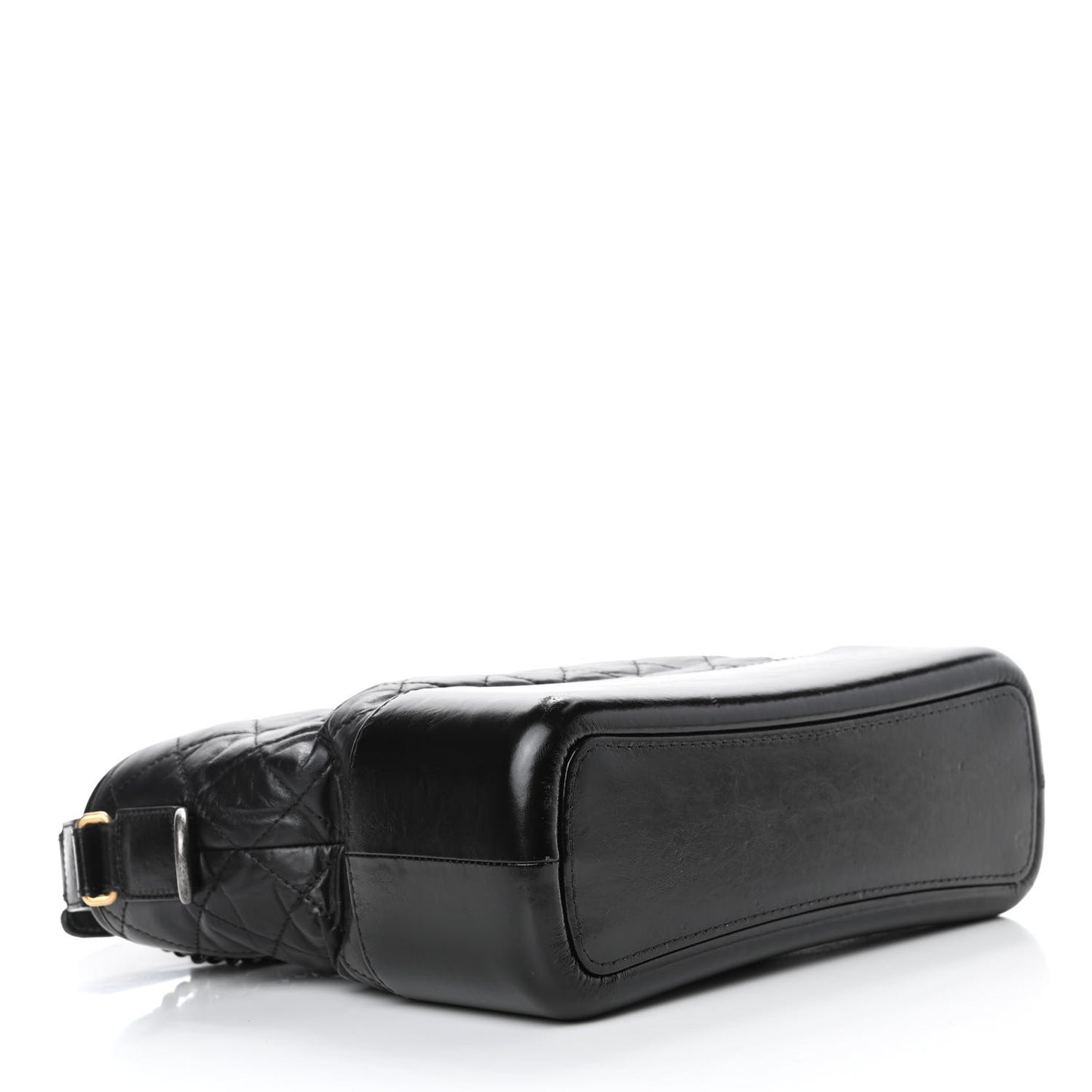 Aged Calfskin Quilted Medium Gabrielle Hobo Black
