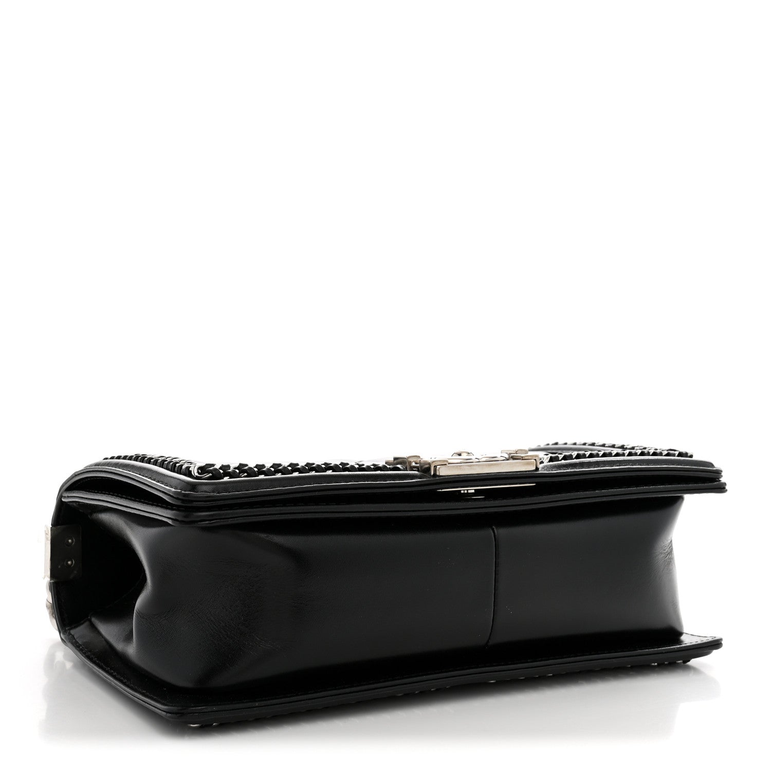 Chanel Glazed Calfskin Quilted Medium Chain Around Boy Flap Black 4 of 10