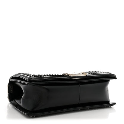 Chanel Glazed Calfskin Quilted Medium Chain Around Boy Flap Black 4 of 10