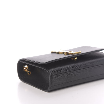 Saint Laurent Grain De Poudre Small Monogram Kate Satchel Black 7 of 9