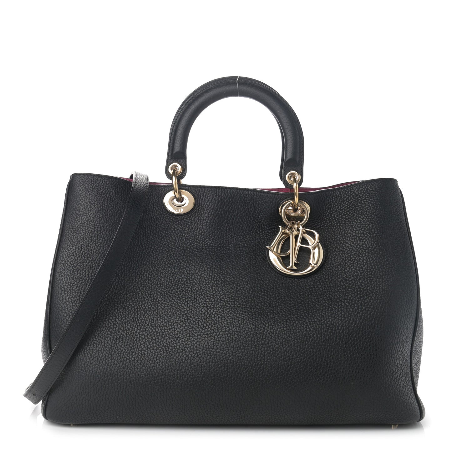 Smooth Calfskin Large Diorissimo Tote Black Rose Indien