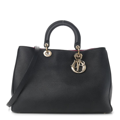 Christian Dior Smooth Calfskin Large Diorissimo Tote Black Rose Indien 3 of 16
