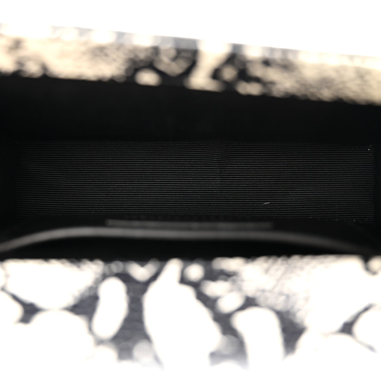 Calfskin Snakeskin Embossed Small Classic Monogram Kate Tassel Satchel White Black