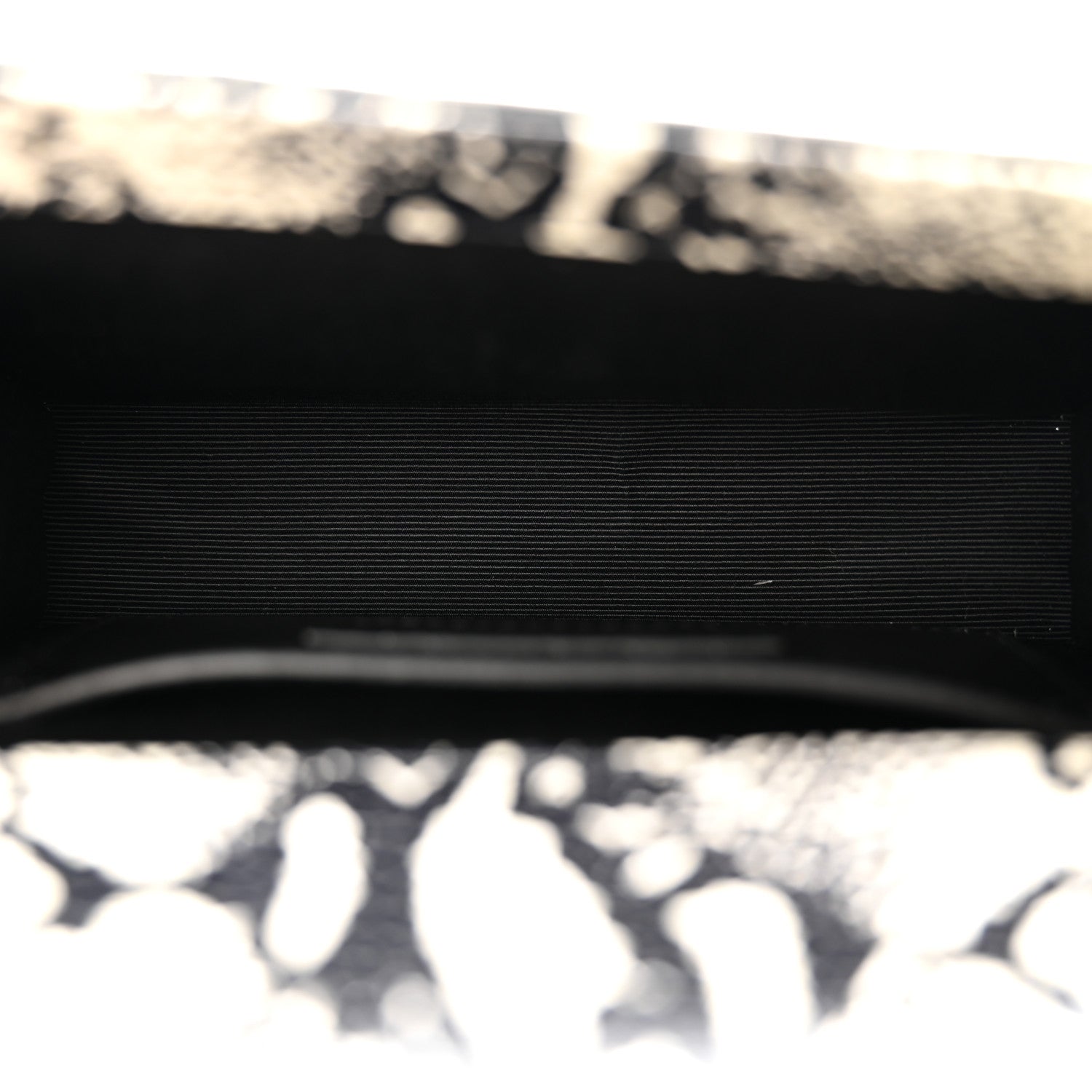 Saint Laurent Calfskin Snakeskin Embossed Small Classic Monogram Kate Tassel Satchel White Black 5 of 9