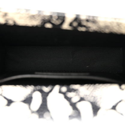 Saint Laurent Calfskin Snakeskin Embossed Small Classic Monogram Kate Tassel Satchel White Black 5 of 9