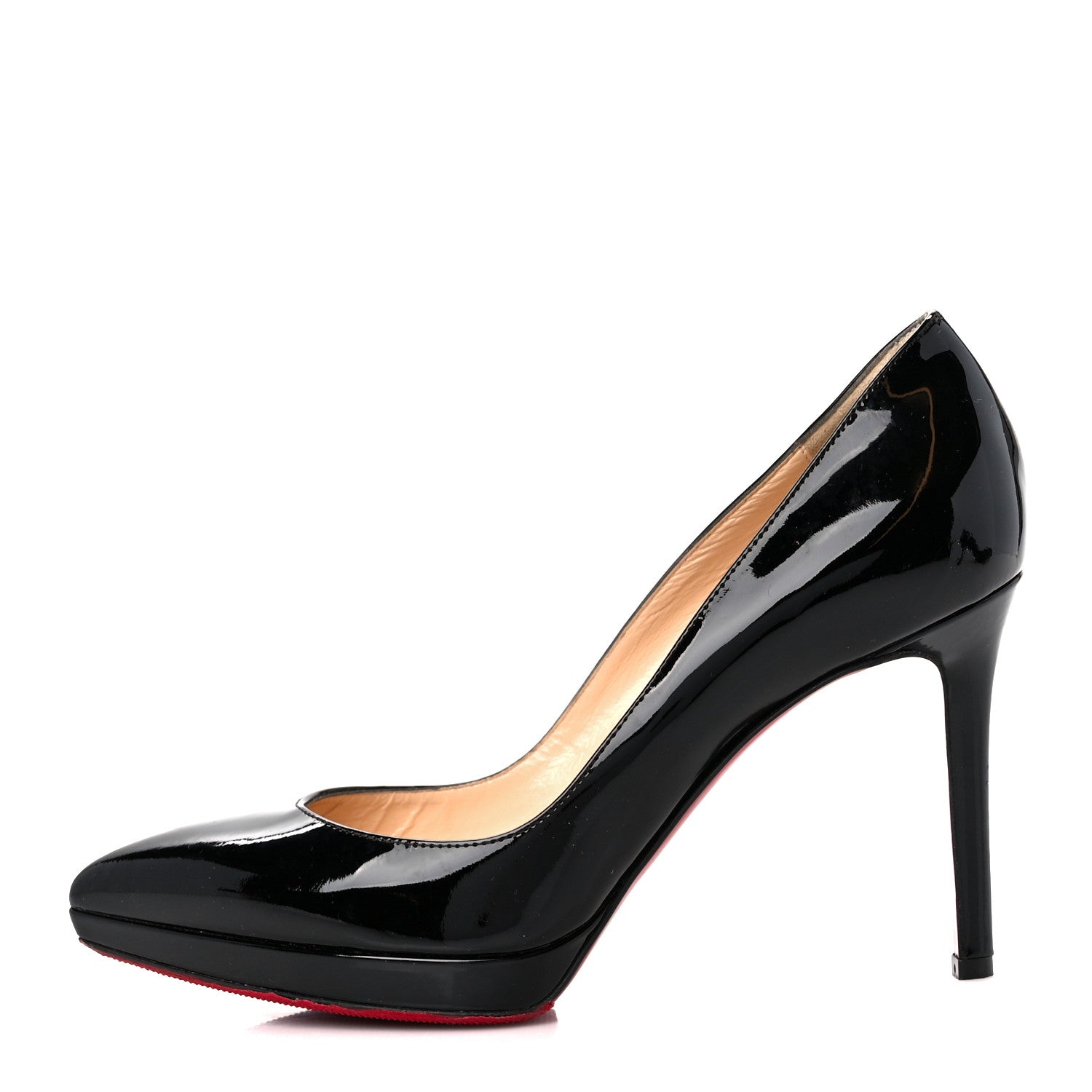 Christian Louboutin Patent Pigalle Plato 100 Pumps 37.5 Black 1 of 8