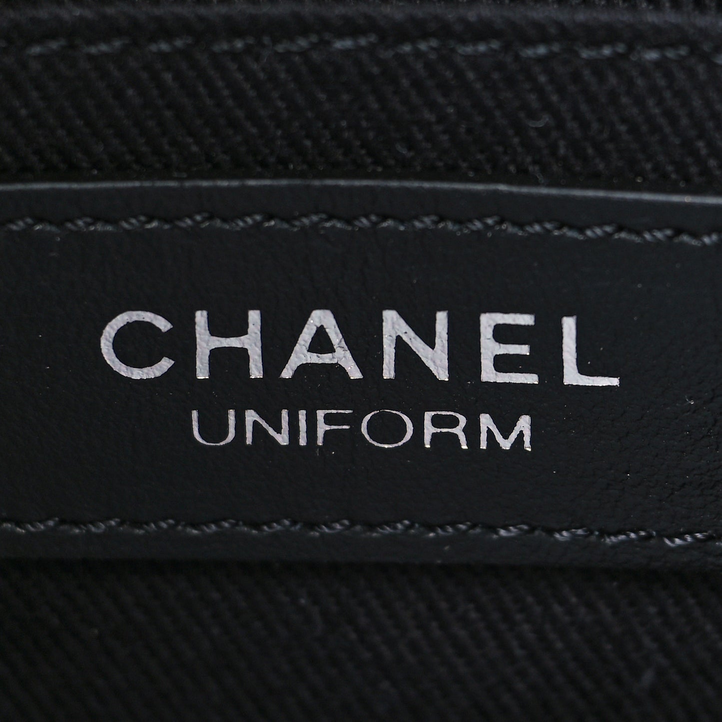 Calfskin Quilted CC Uniform Flap Belt Bag Black