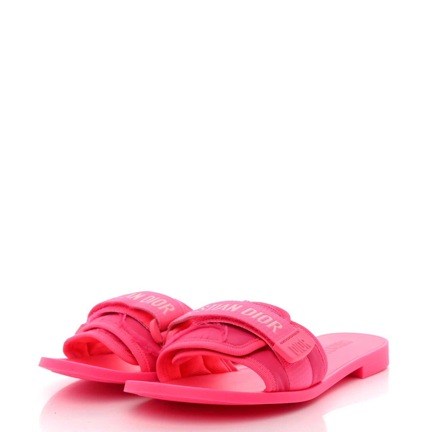 Technical Stretch Fabric Camouflage Dio(r)evolution Slide Sandals 39 Fuchsia Fluo