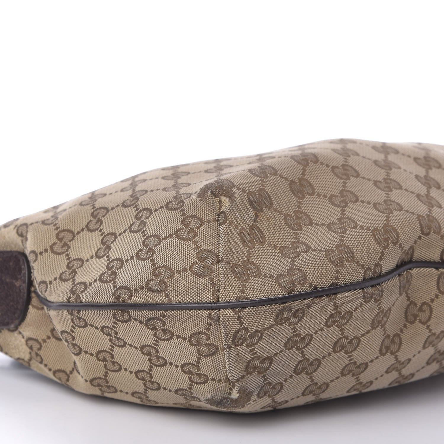 Gucci Monogram Web Medium Half Moon Hobo Dark Brown 6 of 9