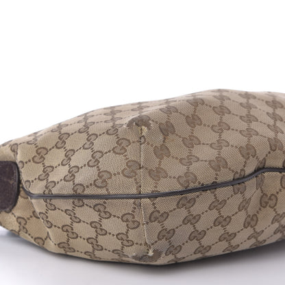 Gucci Monogram Web Medium Half Moon Hobo Dark Brown 6 of 9
