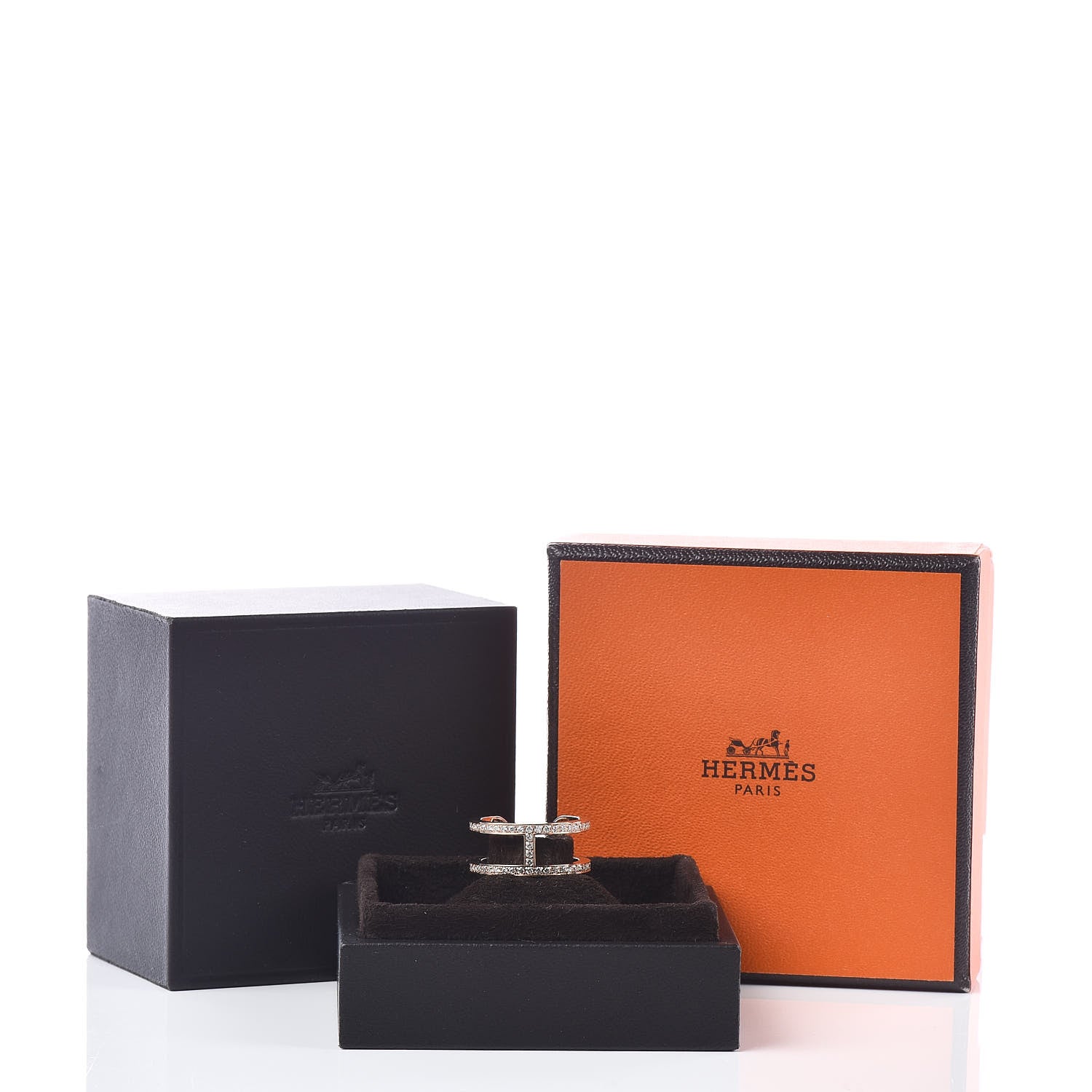 Hermes 18K Rose Gold Diamond Ever Chaine D'Ancre Ring 51 5.75 7 of 7