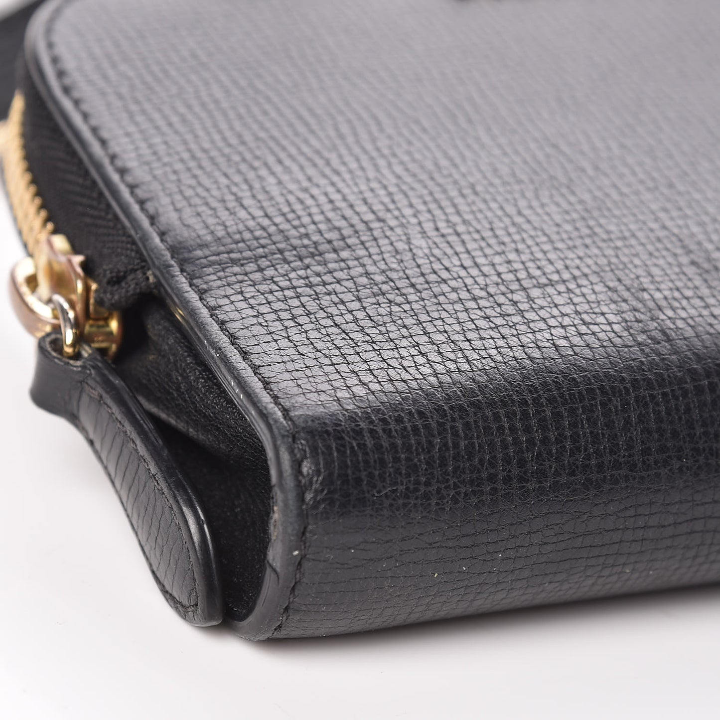 Grain Calfskin Small Crossbody Bag Black
