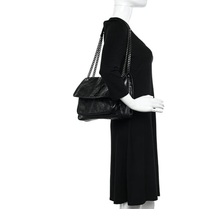 Saint Laurent Crinkled Calfskin Matelasse Monogram Medium Niki Chain Satchel Black 2 of 10