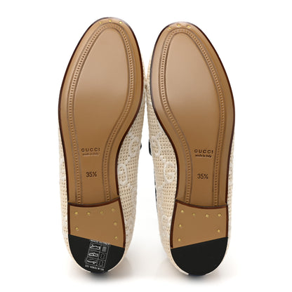 Gucci Canvas Nappa Monogram Jumbo GG Horsebit Womens Jordaan Loafers 35.5 Beige Royale 5 of 9