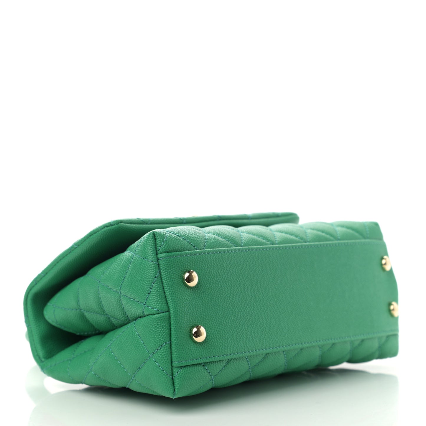 Caviar Quilted Mini Coco Handle Flap Green
