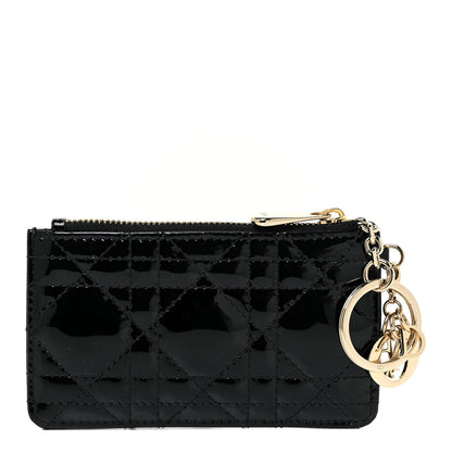 Christian Dior Patent Cannage Lady Dior Card Holder Black 1 of 10