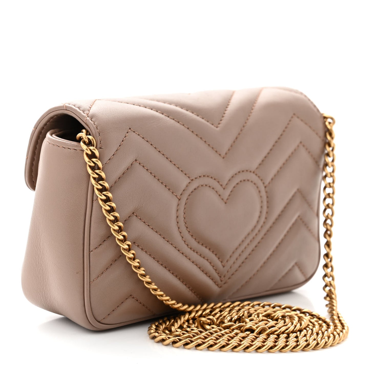 Calfskin Matelasse Super Mini GG Marmont Shoulder Bag Porcelain Rose