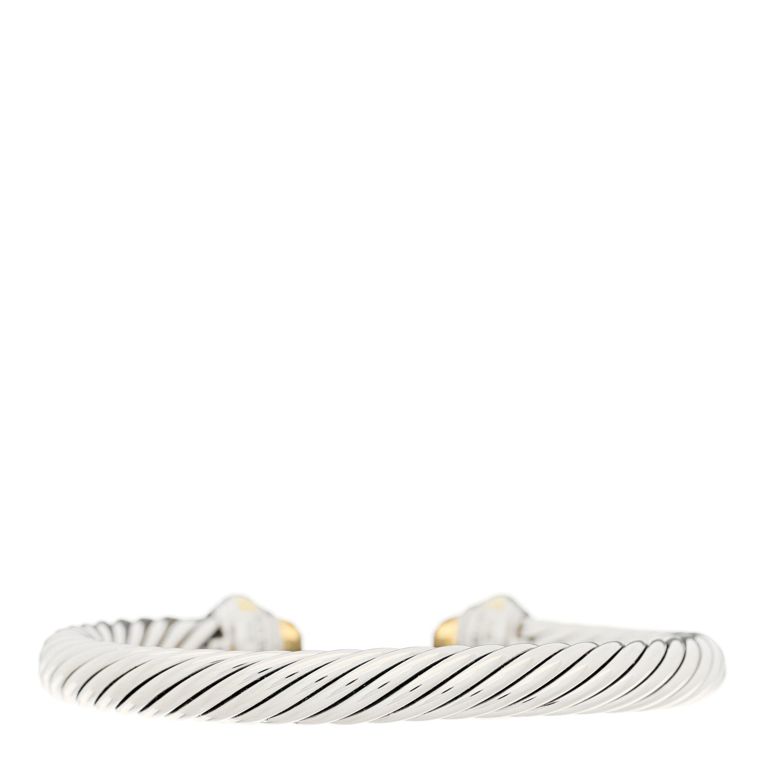 David Yurman Sterling Silver 14K Yellow Gold Citrine 7mm Cable Classics Bracelet 2 of 3