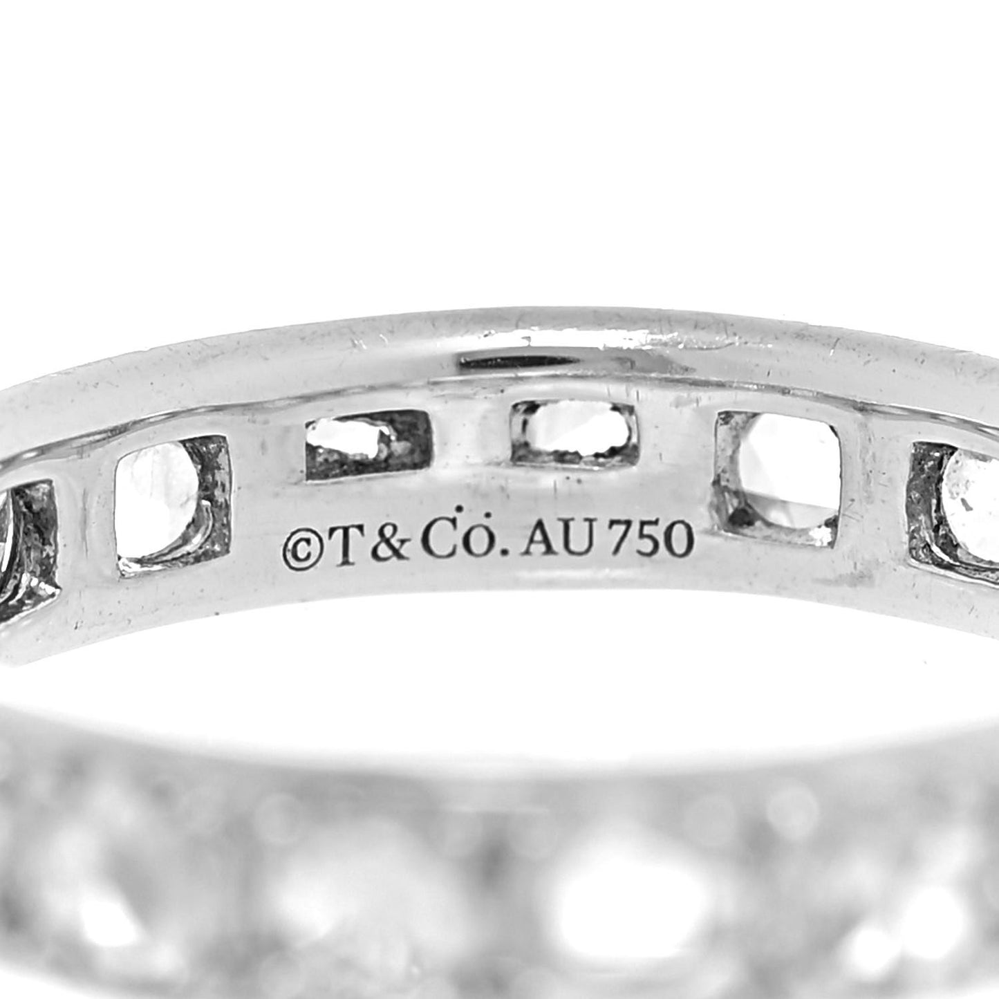18K White Gold Diamond Metro Rose Cut Eternity Band Ring 51 5.75