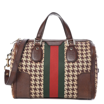 Gucci Fabric Pied De Poule Medium Seventies Web Boston Brown 1 of 15