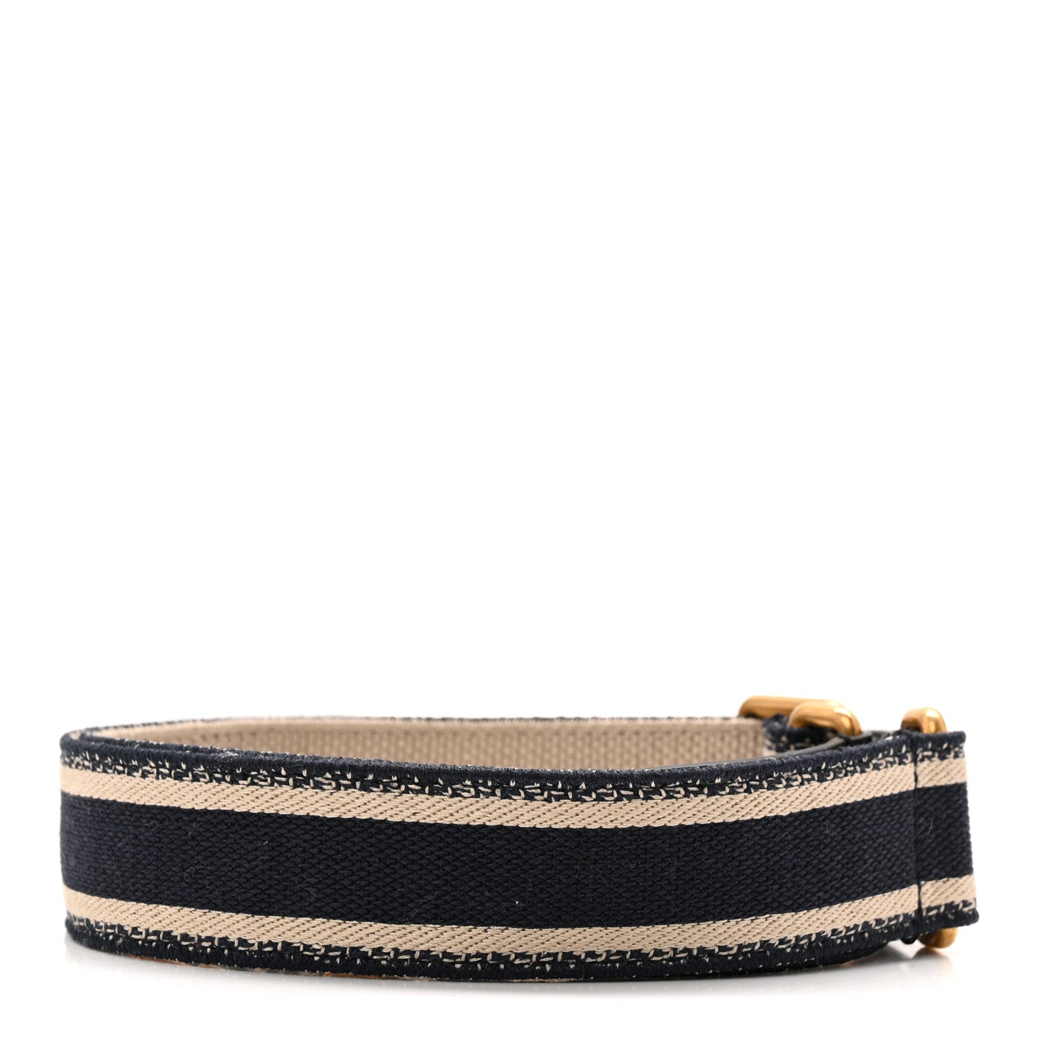 Christian Dior Canvas Embroidered Shoulder Strap Blue 2 of 4