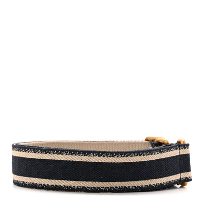 Christian Dior Canvas Embroidered Shoulder Strap Blue 2 of 4