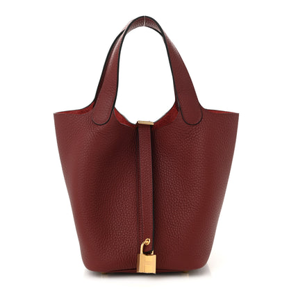 Hermes Taurillon Clemence Picotin Lock 18 PM Rouge H 1 of 11