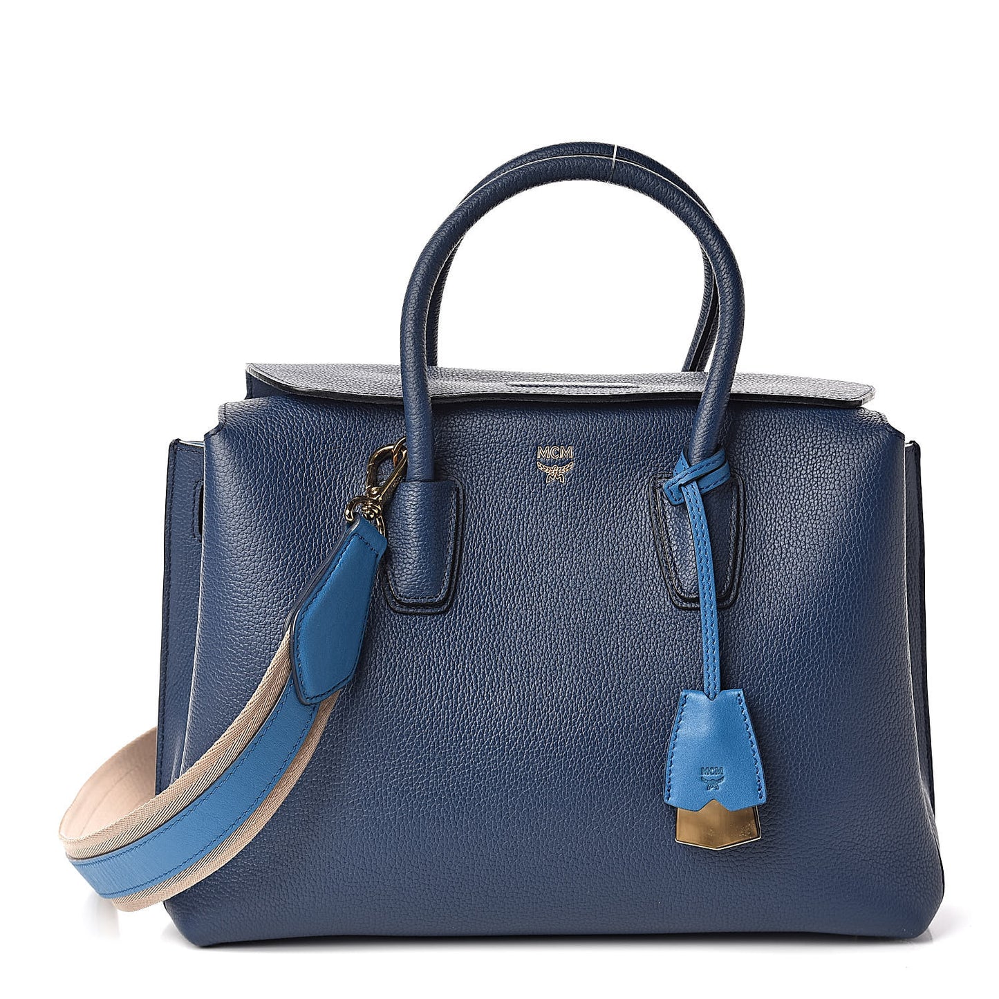 Grained Calfskin Medium Milla Tote Navy